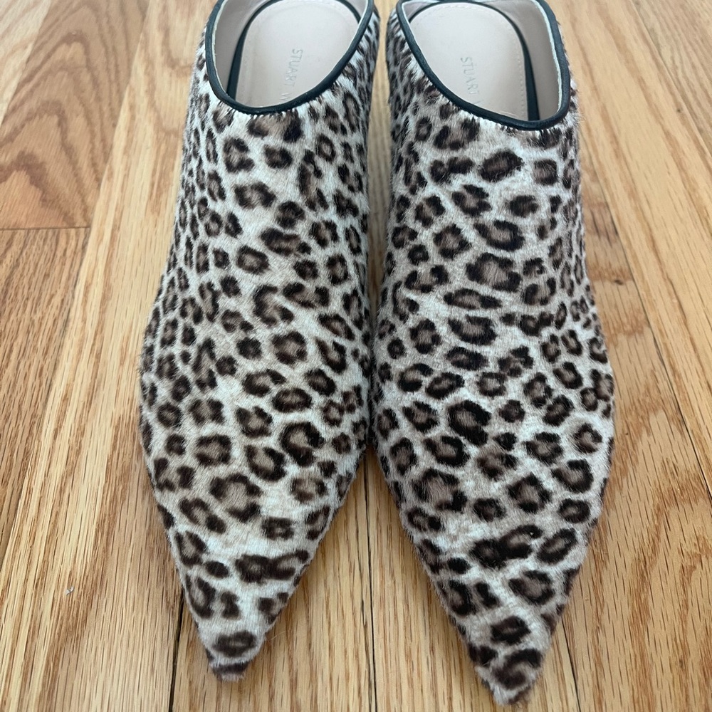 Stuart Weitzman Real Fur Cheetah Print Mira Mules - image 5